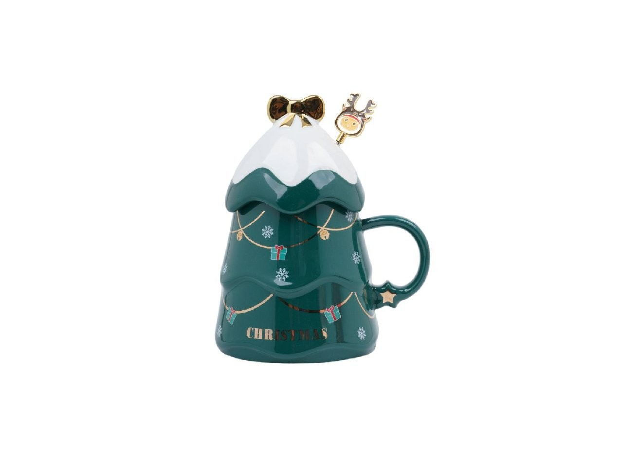 VICENZA CHRISTMAS TREE MUG Y132 GREEN